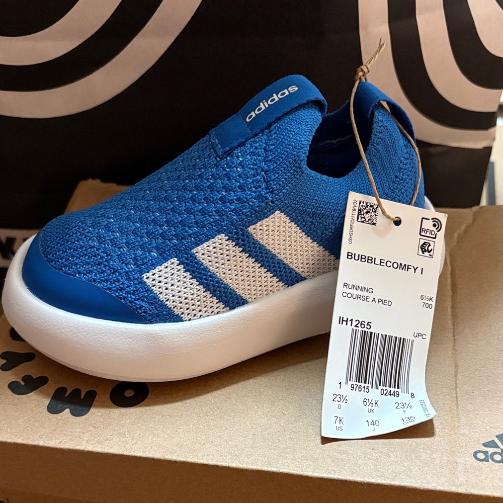 Adidas Kids Blue and White Sneakers